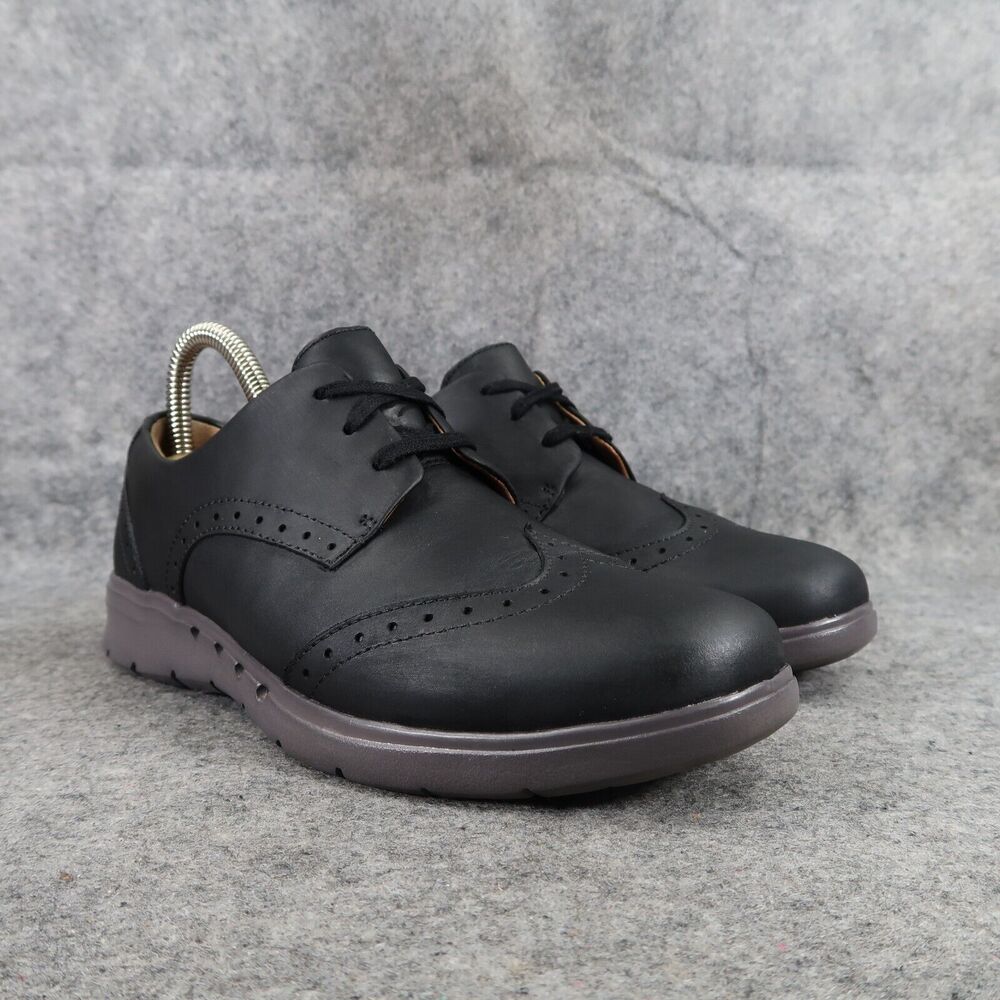 Clarks Shoes Womens 6.5 Oxford Leather Hinton Unstructured Black Comfort Career